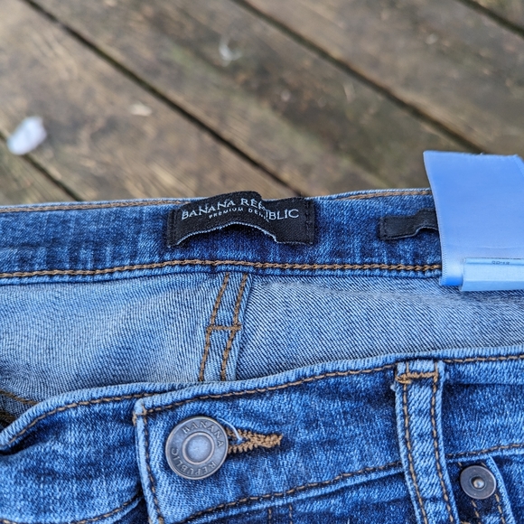 Banana Republic premium denim slim straight women's cropped jeans size 32/28 - Picture 2 of 6